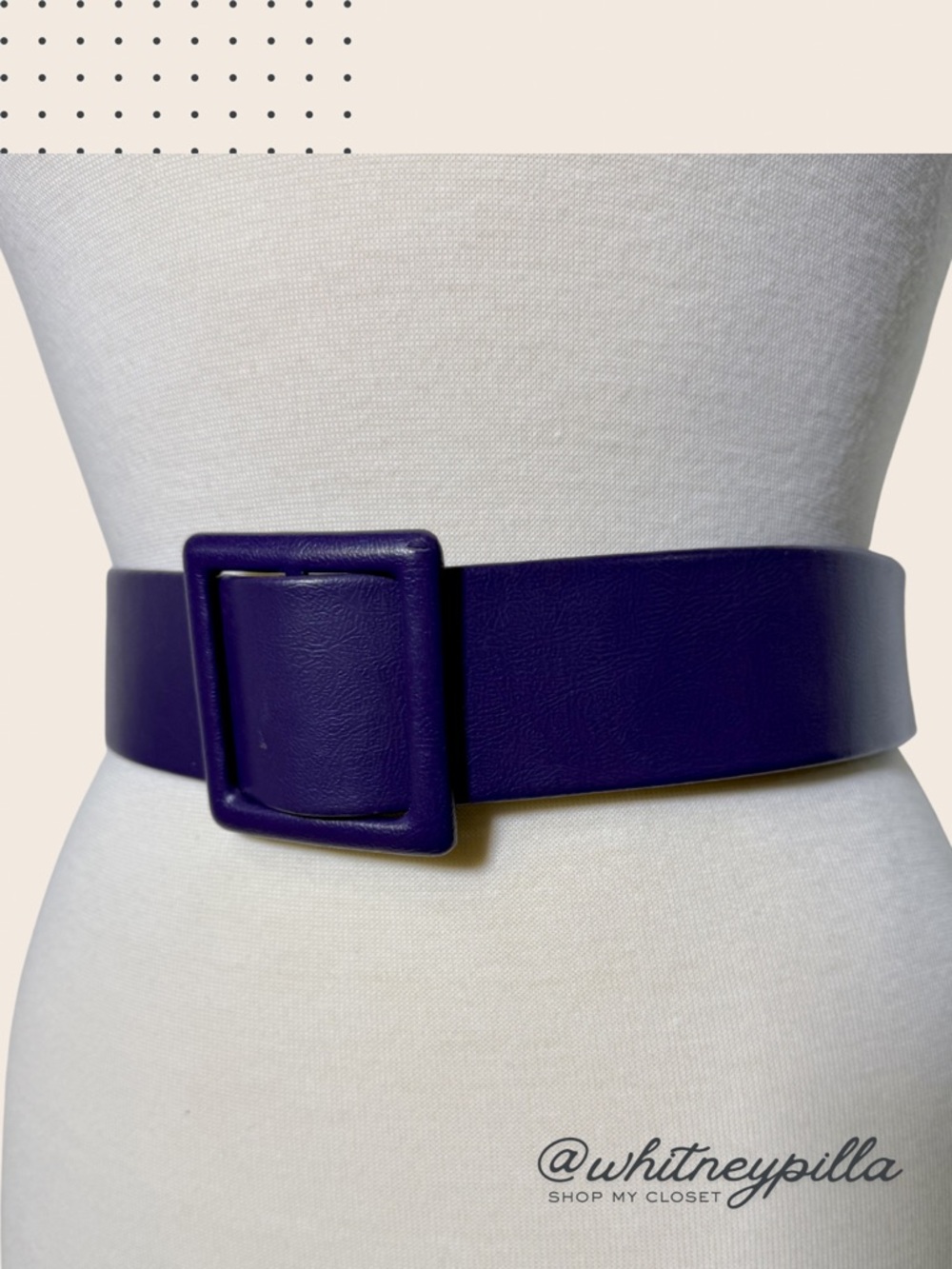 Vintage Purple Leather Wide Waist Cinch Statement Belt Women’s M/L